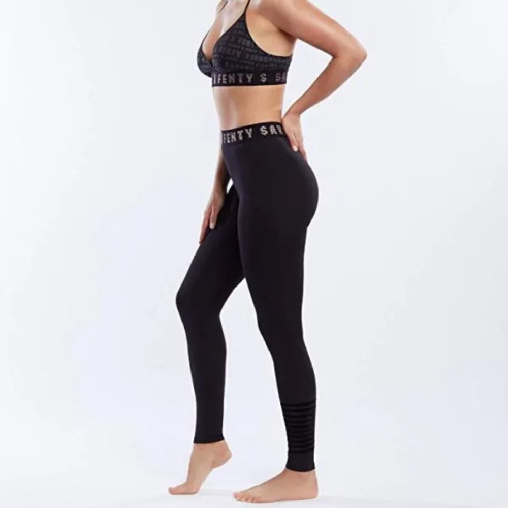 Savage x Fenty Black High-Waist Logo Band Leggings Size S
